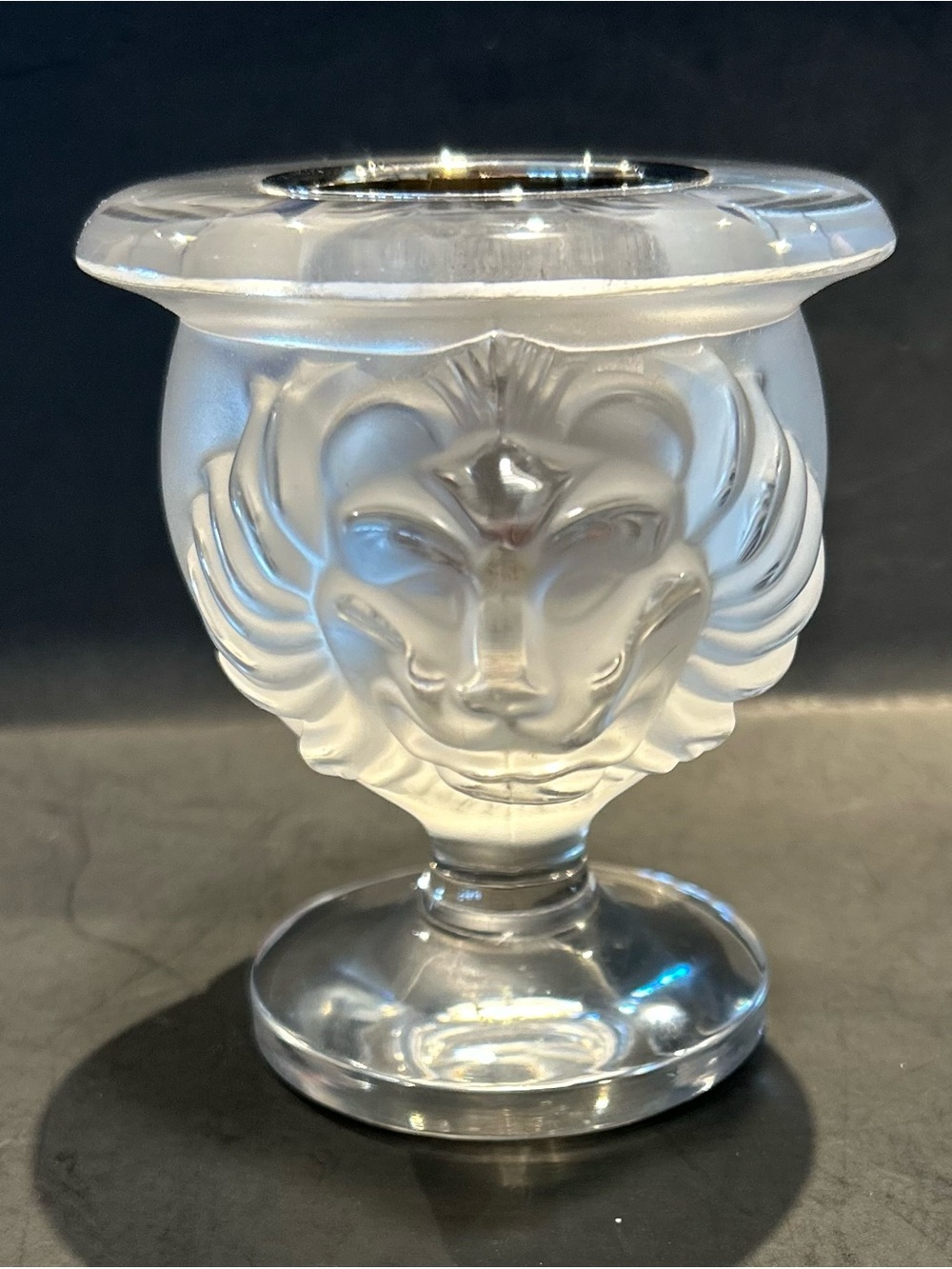 Lalique - Tete de Lion -  Cigarette/Match Holder - Made in France.
